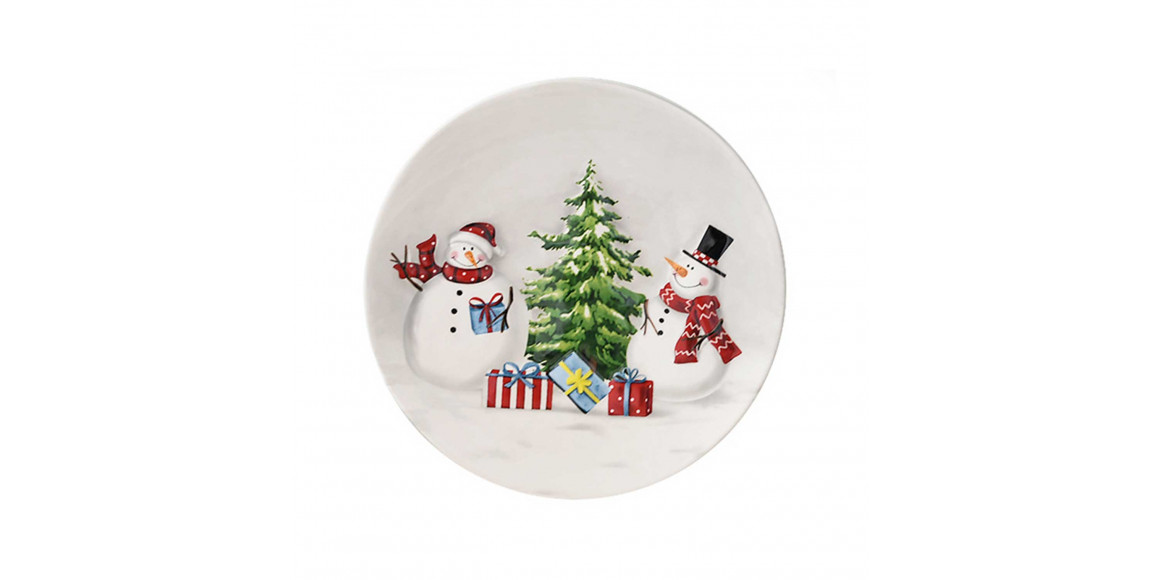 Կերամիկական եւ ապակե տարաներ XIMI 6942156222148 CHRISTMAS COUNTRY SNOWMAN SERIES ROUND PLATE (22148)