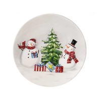 Ceramic and glass contanier XIMI 6942156222148 CHRISTMAS COUNTRY SNOWMAN SERIES ROUND PLATE (22148)