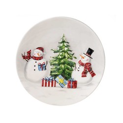 Ceramic and glass contanier XIMI 6942156222148 CHRISTMAS COUNTRY SNOWMAN SERIES ROUND PLATE (22148)