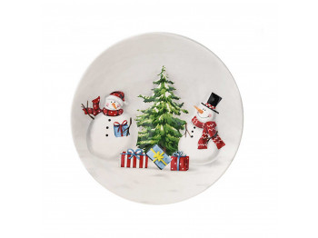Կերամիկական եւ ապակե տարաներ XIMI 6942156222148 CHRISTMAS COUNTRY SNOWMAN SERIES ROUND PLATE (22148)