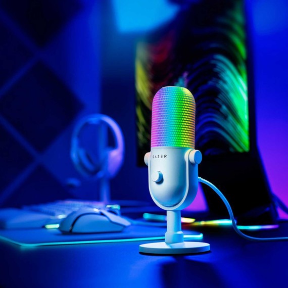 Микрофон для стриминга RAZER Seiren V3 Chroma (White) (RZ19-05060200-R3M1)