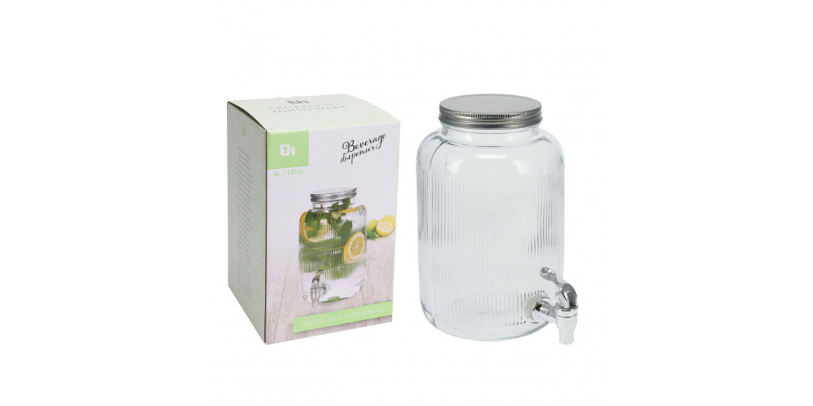 Pitcher KOOPMAN CD4100030 BEVERAGE DISPENSER GLASS 4L (386098)