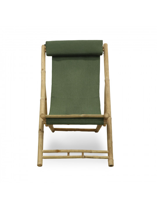 Այգու աթոռ KOOPMAN BEACH CHAIR BAMBOO GREEN FABRI (VM4000060)