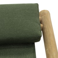 Garden chair KOOPMAN BEACH CHAIR BAMBOO GREEN FABRI (VM4000060)