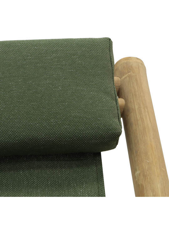 Այգու աթոռ KOOPMAN BEACH CHAIR BAMBOO GREEN FABRI (VM4000060)