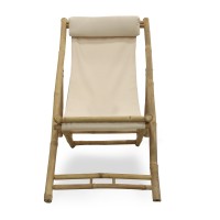 Garden chair KOOPMAN BEACH CHAIR BAMBOO OFF WHITE (VM4000030)