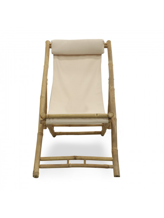 Այգու աթոռ KOOPMAN BEACH CHAIR BAMBOO OFF WHITE (VM4000030)