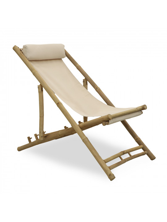 Այգու աթոռ KOOPMAN BEACH CHAIR BAMBOO OFF WHITE (VM4000030)