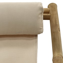 Garden chair KOOPMAN BEACH CHAIR BAMBOO OFF WHITE (VM4000030)