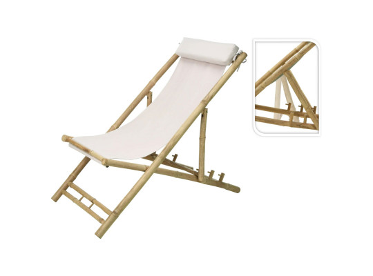 Այգու աթոռ KOOPMAN BEACH CHAIR BAMBOO OFF WHITE (VM4000030)