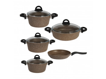 Casserols set FALEZ F7792 FORGED ALU PREMIUM 9PC BROWN 