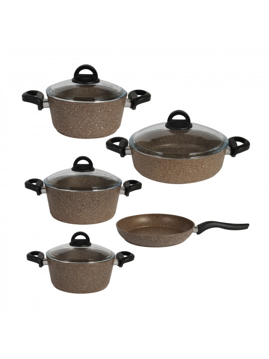 Набор пoсуды FALEZ F7792 FORGED ALU PREMIUM 9PC BROWN 