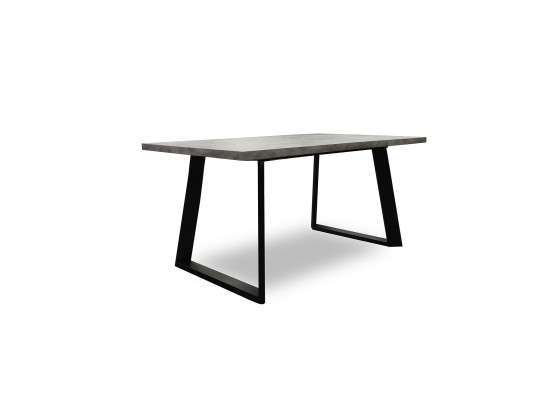 Dining table MAMADOMA LOFT LUX-160, РАЗДВИЖНОЙ 160(205)X90, СЕРЫЙ СЛАНЕЦ/ЧЕРНЫЙ , 2 (УПАК.) 
