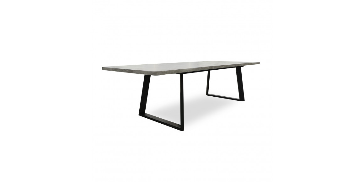 Dining table MAMADOMA LOFT LUX RADIAL-200, РАЗДВИЖНОЙ 200(290)X105, СЕРЫЙ СЛАНЕЦ/ЧЕРНЫЙ, 2 (УПАК.)(2) 
