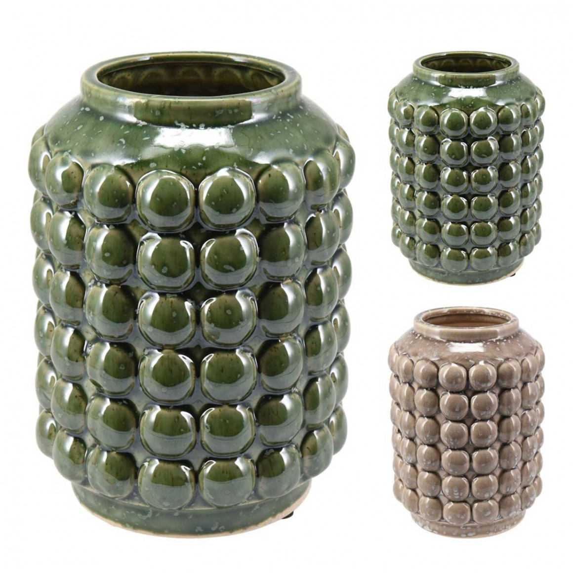 Vases KOOPMAN VASE BOBBLE 19CM 2ASS CLR (981668) (095202960)