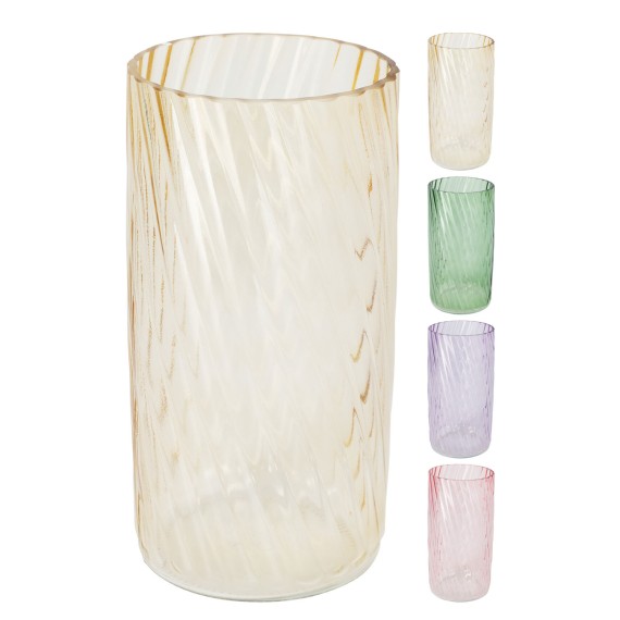 Vase KOOPMAN VASE GLASS 4ASS COLOE (392488) (HC5000270)