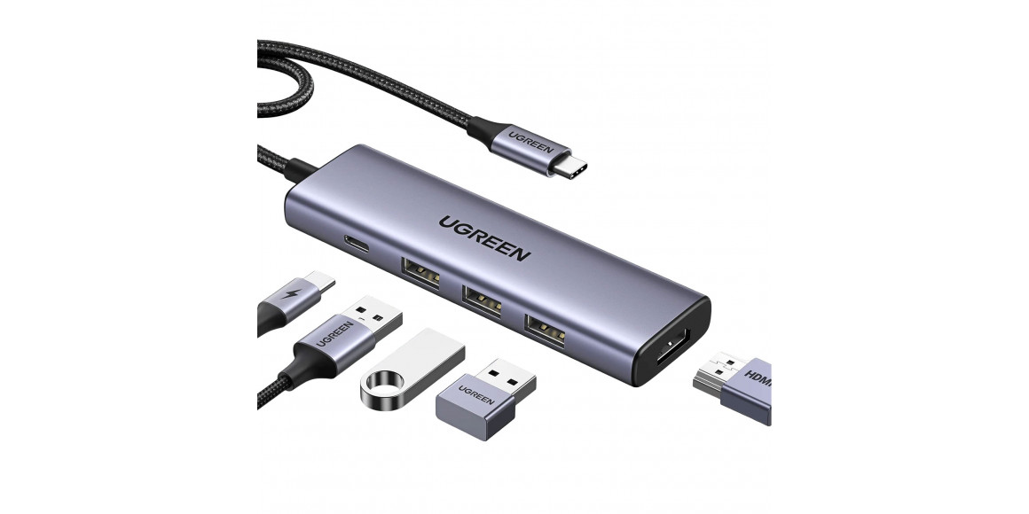 Usb-hub UGREEN Revodok 5-in-1 USB-C (100W PD 4K@30Hz HDMI)  (GR) (15495)
