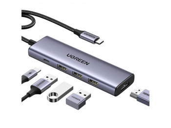 Usb-узел UGREEN Revodok 5-in-1 USB-C (100W PD 4K@30Hz HDMI)  (GR) (15495)
