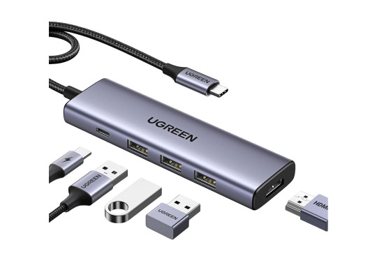 Usb-узел UGREEN Revodok 5-in-1 USB-C (100W PD 4K@30Hz HDMI)  (GR) (15495)