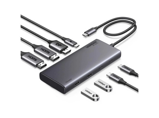 Usb-узел UGREEN CM639 8-in-1 Type-C (35625)