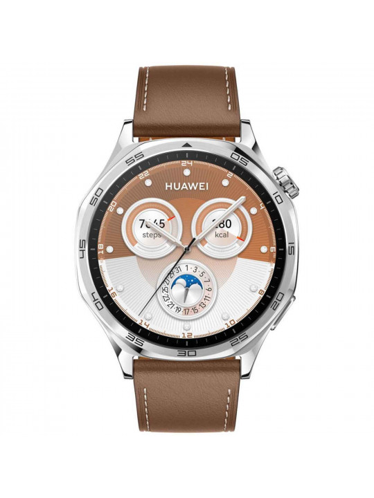 Смарт-часы HUAWEI WATCH GT5 46mm Vili-B19L Brown Composite Leather Strap (Silver) (55020DGK)