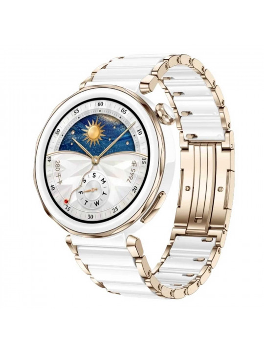Սմարթ ժամացույց HUAWEI WATCH GT5 Pro Jana-B19C 42mm White Ceramic Strap (Ceramic White) (55020DGV)