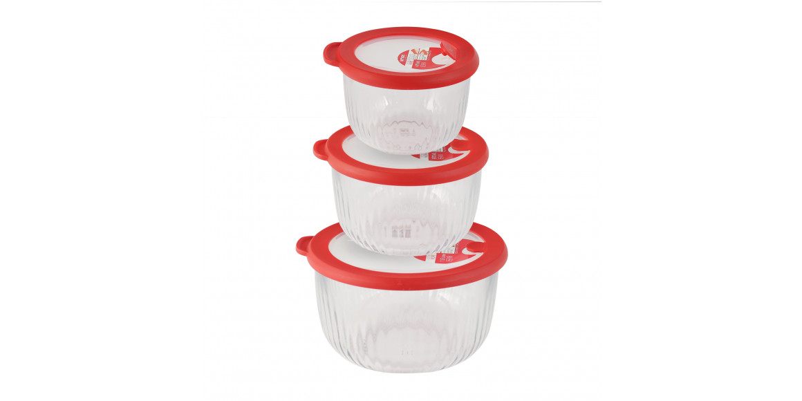 Food storage LIMON 222200 GLASS W/LID SET 3PC(907490) 