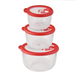 Մթերքի տարաներ LIMON 222200 GLASS W/LID SET 3PC(907490) 