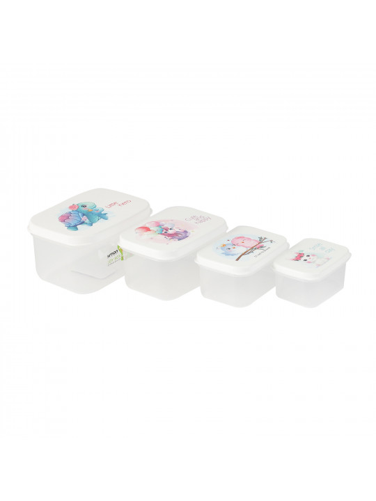 Пищевые контайнеры LIMON 223200 RECTN. BEAR SET 4PC (908411) 