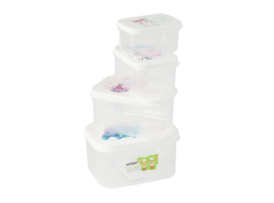Пищевые контайнеры LIMON 223200 RECTN. BEAR SET 4PC (908411) 