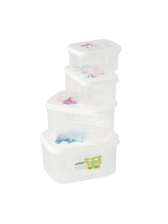 Пищевые контайнеры LIMON 223200 RECTN. BEAR SET 4PC (908411) 