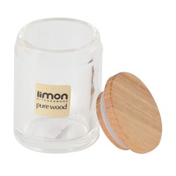 Jar LIMON 228059 SAFFRON W/WOOD LID  (908916) 