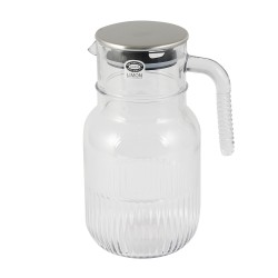 Pitcher LIMON 237500 GLASS W/LID S.S GREOVED 1.5L (910049)