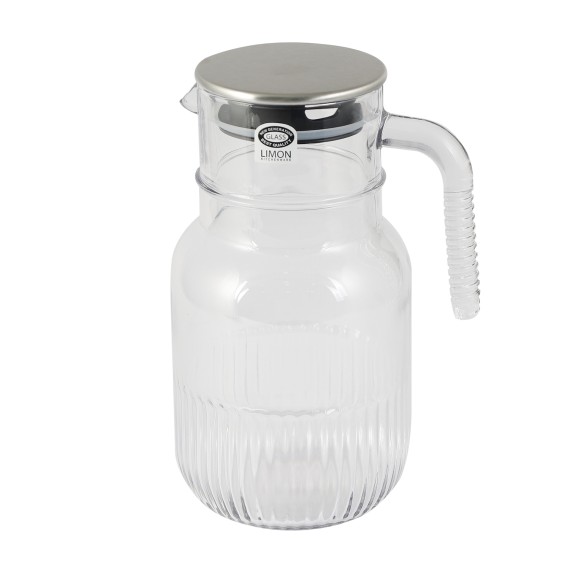 Կուժ LIMON 237500 GLASS W/LID S.S GREOVED 1.5L (910049)