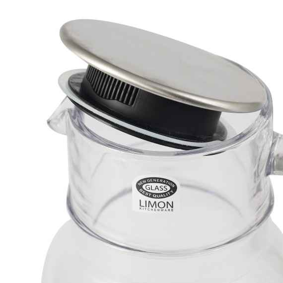 Կուժ LIMON 237500 GLASS W/LID S.S GREOVED 1.5L (910049)