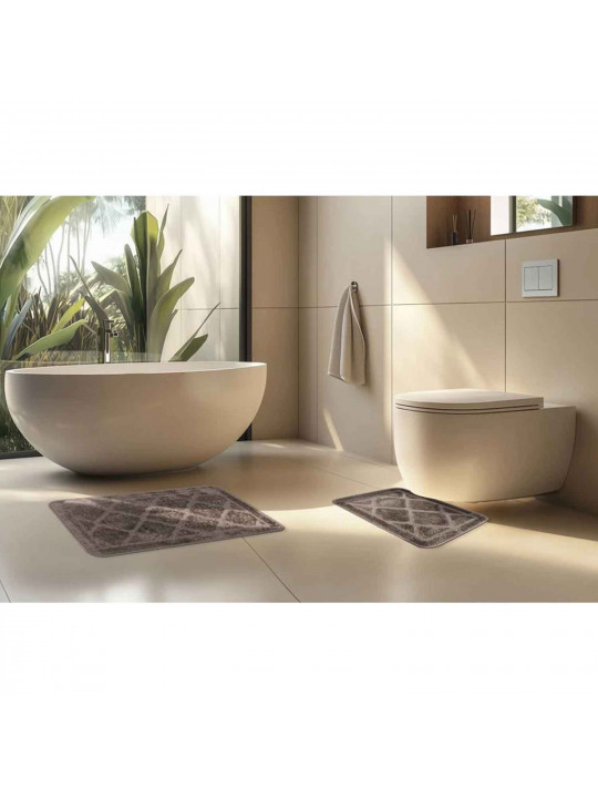 Mat LALEE BAR101 BARI BATH SET 2PC  50x120CM GREY-BROWN 