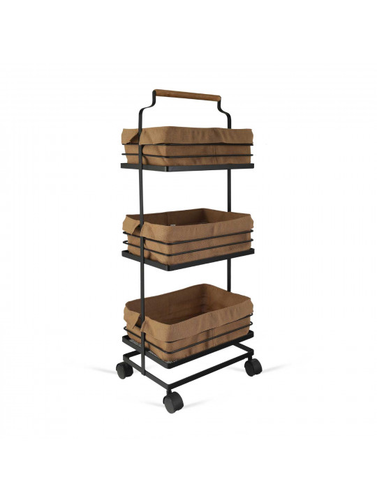 Արկղեր եվ զամբյուղներ LIMON 232300 METAL BLACK POTATO & ONINON RACK 3 FLOOR (909289) 