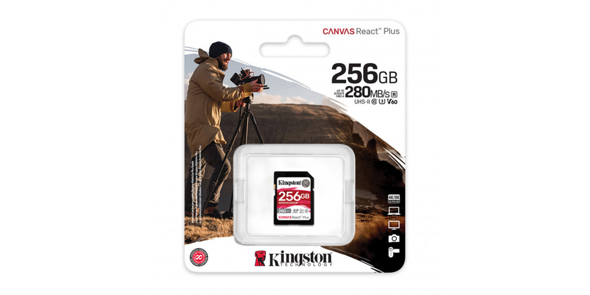 Карты памяти KINGSTON Canvas React Plus V60 SD 256GB (SDR2V6/256)