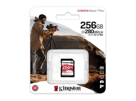 Հիշողության քարտ KINGSTON Canvas React Plus V60 SD 256GB (SDR2V6/256)