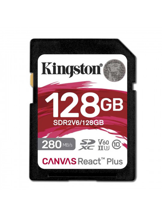 Հիշողության քարտ KINGSTON Canvas React Plus V60 SD 128GB (SDR2V6/128)