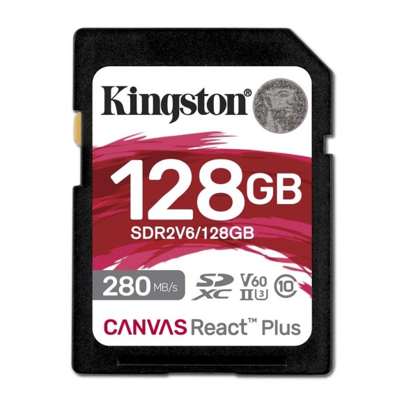 Карты памяти KINGSTON Canvas React Plus V60 SD 128GB (SDR2V6/128)
