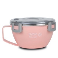 Пищевые контайнеры NAVA 10-262-011 S.STEEL LUNCH BOX WE CARE PINK 850ML 