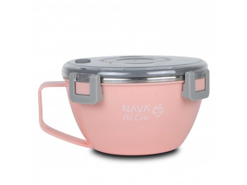 Пищевые контайнеры NAVA 10-262-011 S.STEEL LUNCH BOX WE CARE PINK 850ML 