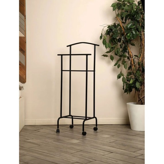 Вешалкa UNISTOR YALTA DOUBLE BLACK ON WHEEL 108CM (219702)