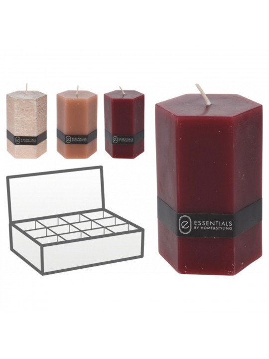 Candle KOOPMAN PILLAR HEXAGON 7X14CM 3 (068482) (420213470)