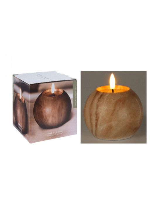 Candle KOOPMAN LED BALL CANDLE 100X75MM BROWN (771399) (AX5435900)