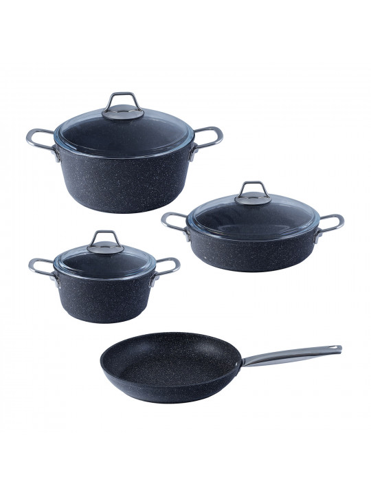 Casserols set FALEZ 15324 BLACK LINE 7PCS SET 