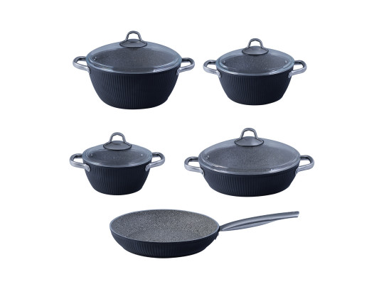 Casserols set FALEZ 15451 SANSA LINE PREMIUM BLACK 9PC 