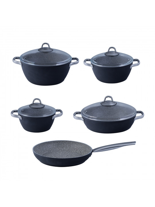 Casserols set FALEZ 15451 SANSA LINE PREMIUM BLACK 9PC 