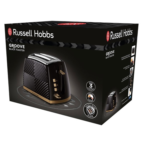 Toaster RUSSELL HOBBS BLACK GROOVE 2 SLICE (26390-56/RH)